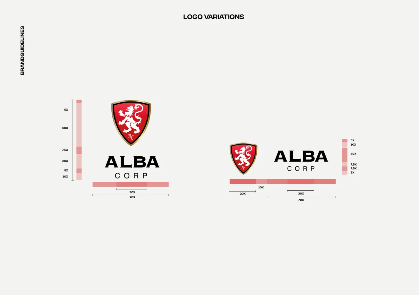 Alba Cars brand guidelines: Clear space and proportions